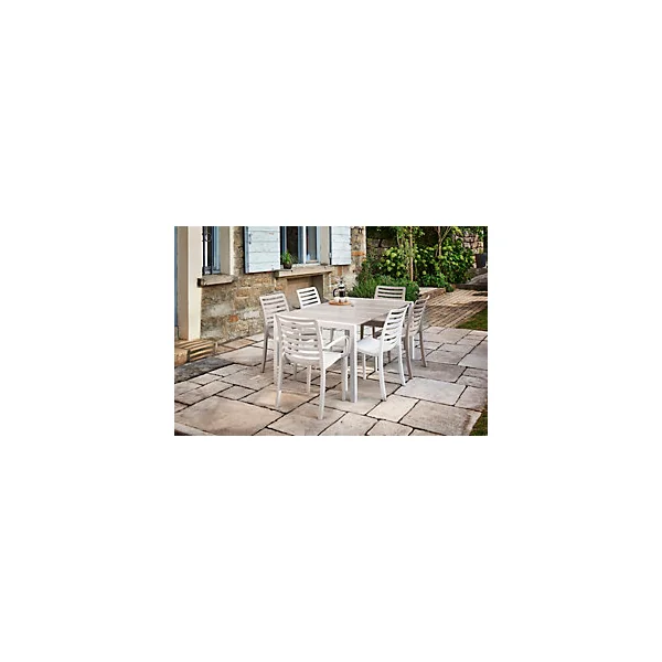 Table de jardin Eden Grosfillex L.165 x l.87 x H.74 cm blanc lin