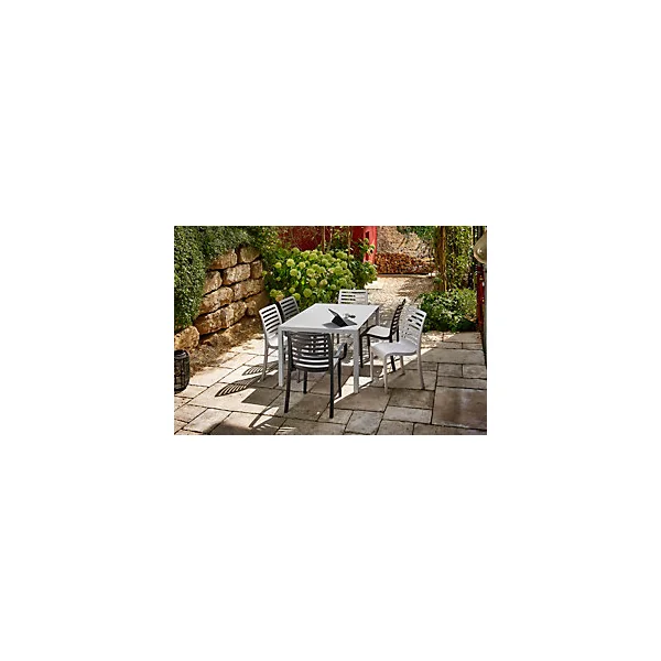 Table de jardin Eden Grosfillex L.165 x l.87 x H.74 cm gris platinium