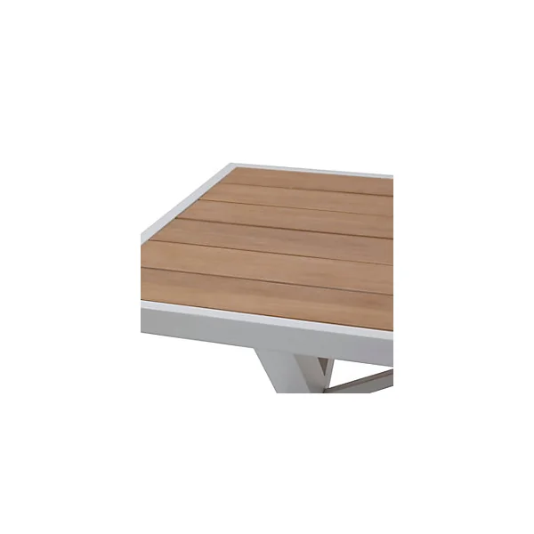 Table de jardin Emperia bois d'acacia blanc L.220 x l.99,5 x H.75,5 cm
