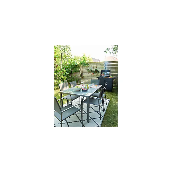 Table de jardin en acier Dallas 150 x 90 cm