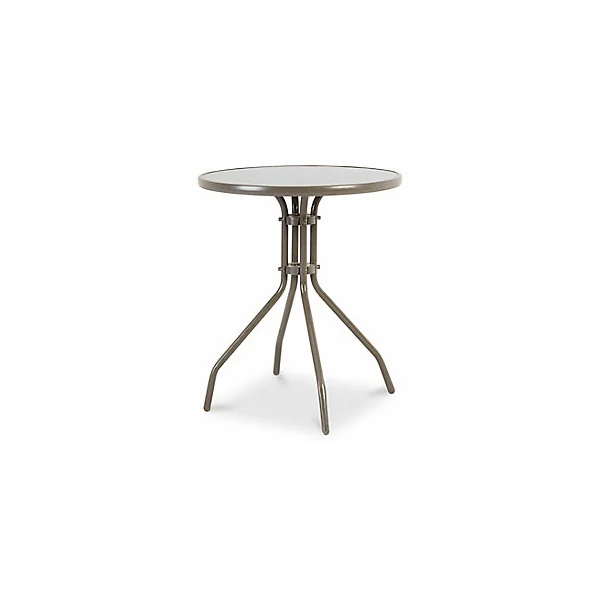 Table de jardin en métal Bari grise ø60 cm