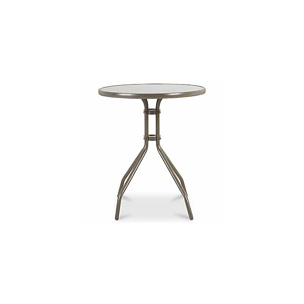 Table de jardin en métal Bari grise ø60 cm