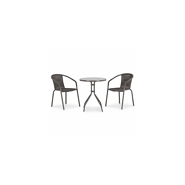 Table de jardin en métal Bari grise ø60 cm