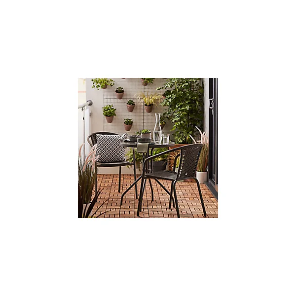 Table de jardin en métal Bari grise ø60 cm