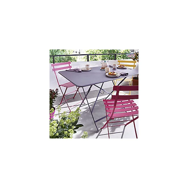 Table de jardin en métal Bistro 117 x 77 cm prune Fermob
