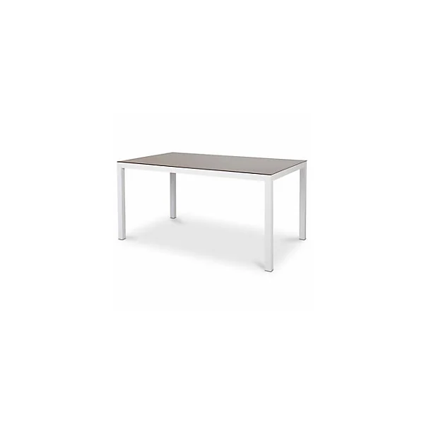 Table de jardin en métal Janeiro blanche 150 x 90 cm