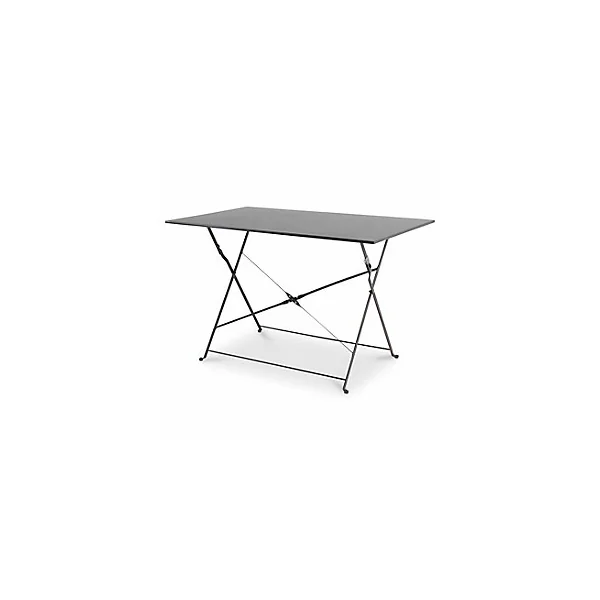 Table de jardin en métal Saba anthracite pliante 110 x 70 cm