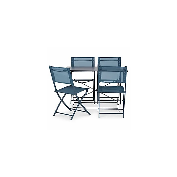 Table de jardin en métal Saba anthracite pliante 110 x 70 cm