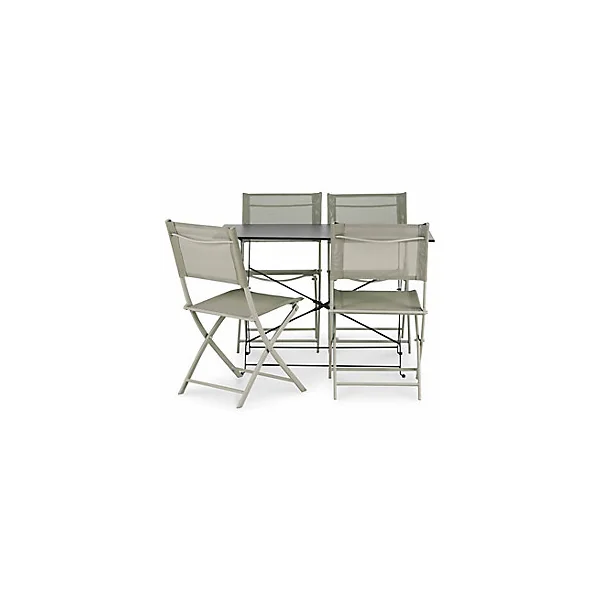 Table de jardin en métal Saba anthracite pliante 110 x 70 cm