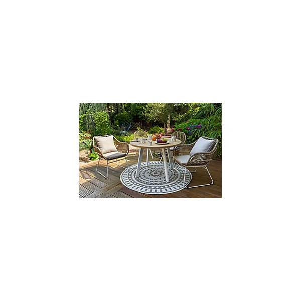 Table de jardin en teck Flores ø105 cm