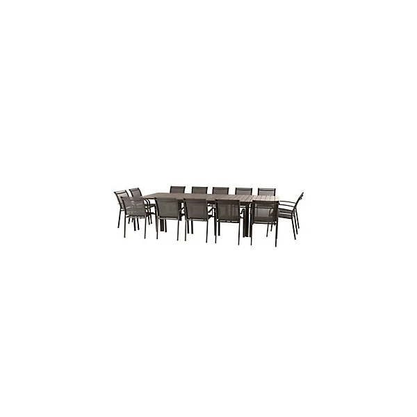 Table de jardin Evasion en aluminium coloris tonka L.320 x l.125 x H.75 cm