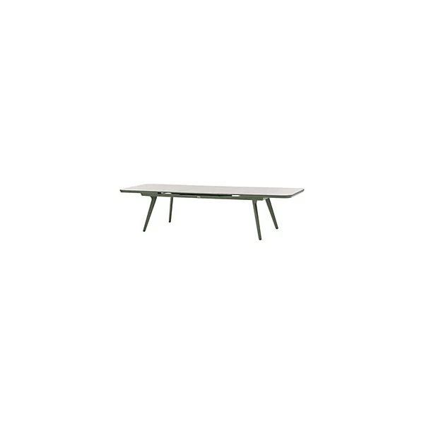 Table de jardin extensible 10-12 personnes Pulpy coloris vert Hespéride L.239/299 x l.100 x H.76,5 cm