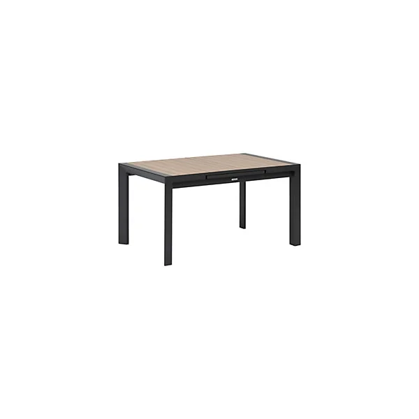 Table de jardin extensible 6-8 personnes Evasion coloris miel et graphite Hespéride L.142 x l.90 x H.77 cm