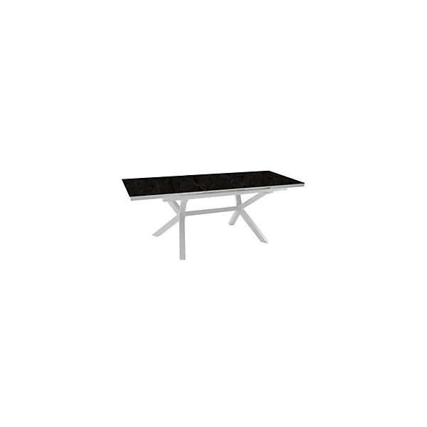 Table de jardin extensible Absolu blanc céramique Filata Proloisirs L.180/240 x l.100 x H.76,5 cm
