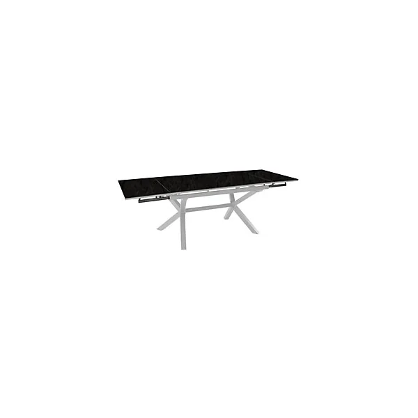 Table de jardin extensible Absolu blanc céramique Filata Proloisirs L.180/280 x l.100 x H.76,5 cm