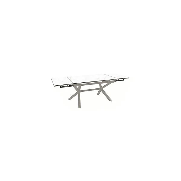 Table de jardin extensible Absolu crème céramique Dual White Proloisirs L.180/280 x l.100 x H.76,5 cm