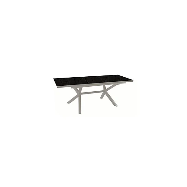 Table de jardin extensible Absolu crème céramique Filata Proloisirs L.180/240 x l.100 x H.76,5 cm