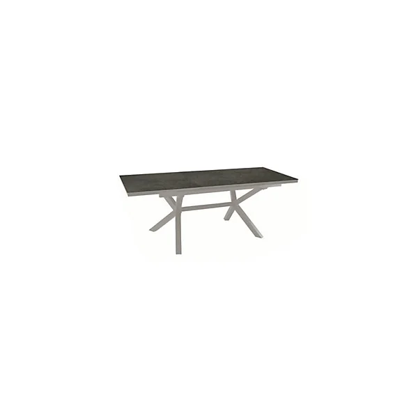 Table de jardin extensible Absolu crème céramique Lucca Proloisirs L.180/240 x l.100 x H.76,5 cm