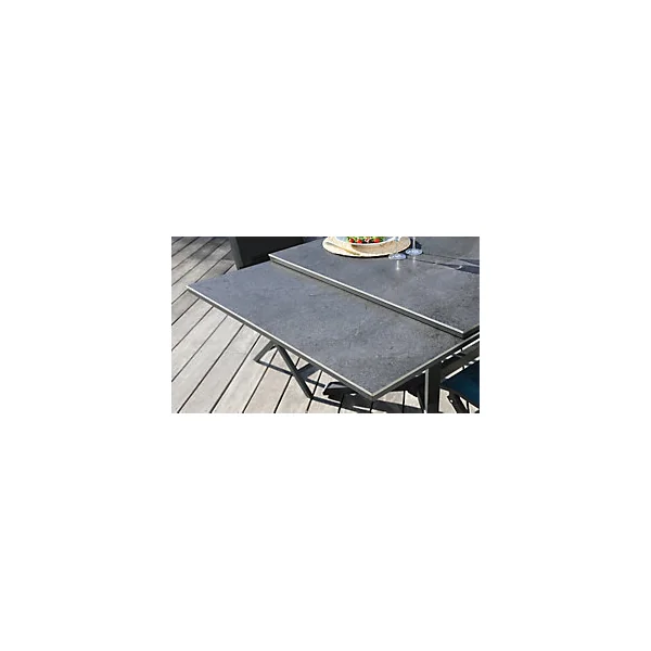 Table de jardin extensible Absolu crème céramique Magma Proloisirs L.180/230 x l.100 x H.76,5 cm