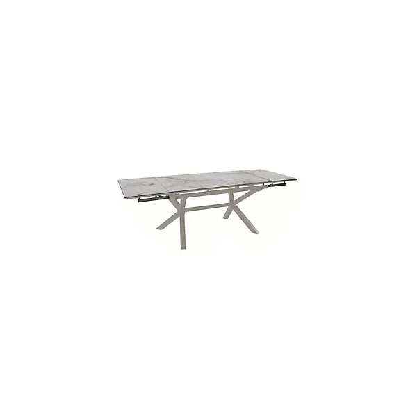 Table de jardin extensible Absolu crème céramique Praline Proloisirs L.180/280 x l.100 x H.76,5 cm
