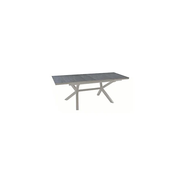 Table de jardin extensible Absolu crème HPL ardoise L.180/240 x l.100 x H.76 cm Proloisirs