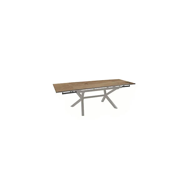 Table de jardin extensible Absolu crème HPL chêne L.180/280 x l.100 x H.76 cm Proloisirs
