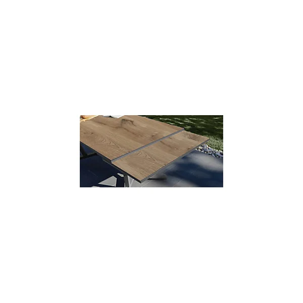 Table de jardin extensible Absolu crème HPL chêne L.180/280 x l.100 x H.76 cm Proloisirs