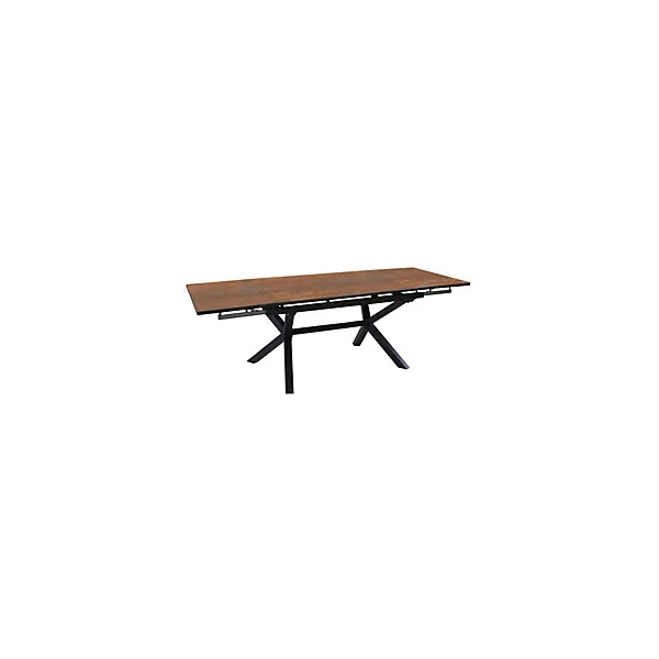 Table de jardin extensible Absolu Proloisirs céramique mat coloris Oxyde châssis graphite P.100 cm x L.180/280 cm x H.77.5 cm