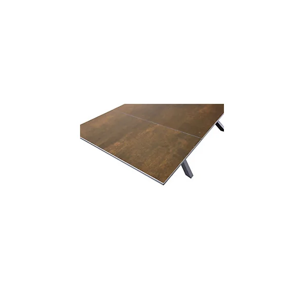 Table de jardin extensible Absolu Proloisirs céramique mat coloris Oxyde châssis graphite P.100 cm x L.180/280 cm x H.77.5 cm
