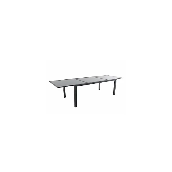 Table de jardin extensible Baru grise 200/300 x 100 cm