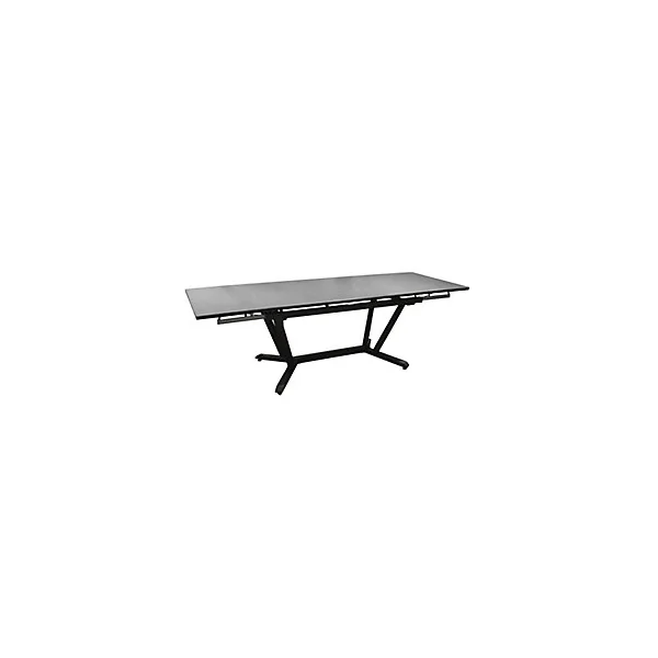 Table de jardin extensible en aluminium et céramique Proloisirs Vita 180/280 x 100 cm graphite et taupe
