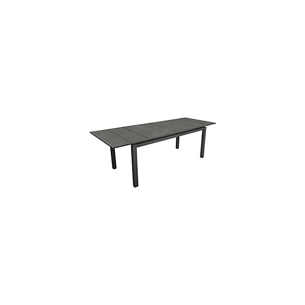 Table de jardin extensible en aluminium et HPL Proloisirs Tahaa 180/240 x 90 cm graphite et lucerne