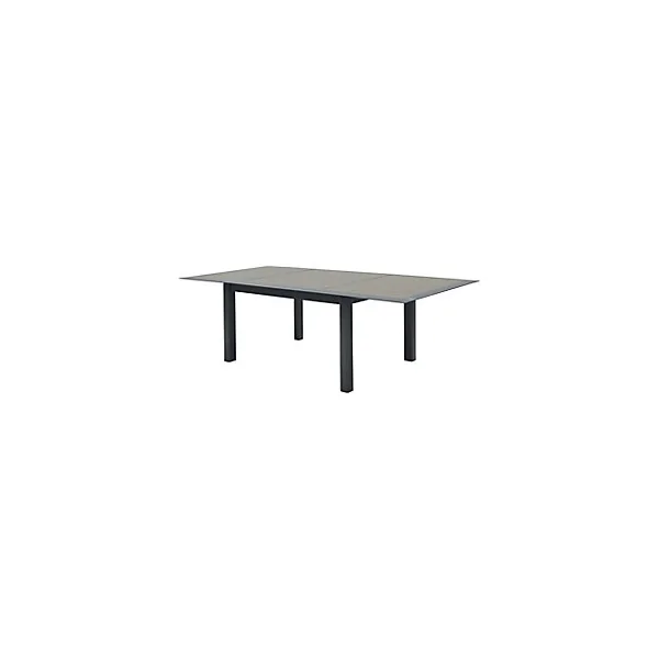 Table de jardin extensible en aluminium Héspèride Allure musc graphite 160/254 x 115 cm