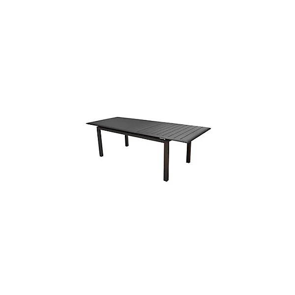 Table de jardin extensible en aluminium Proloisirs Louisiane 187 x 100 cm graphite