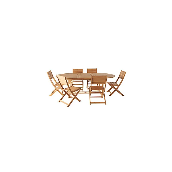Table de jardin extensible en teck GoodHome 170/220 x 110 cm