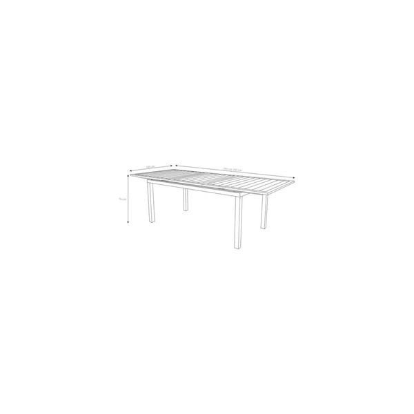 Table de jardin extensible Galini aluminium coloris gris anthracite L.180/242 x l.100 x H.76 cm GoodHome