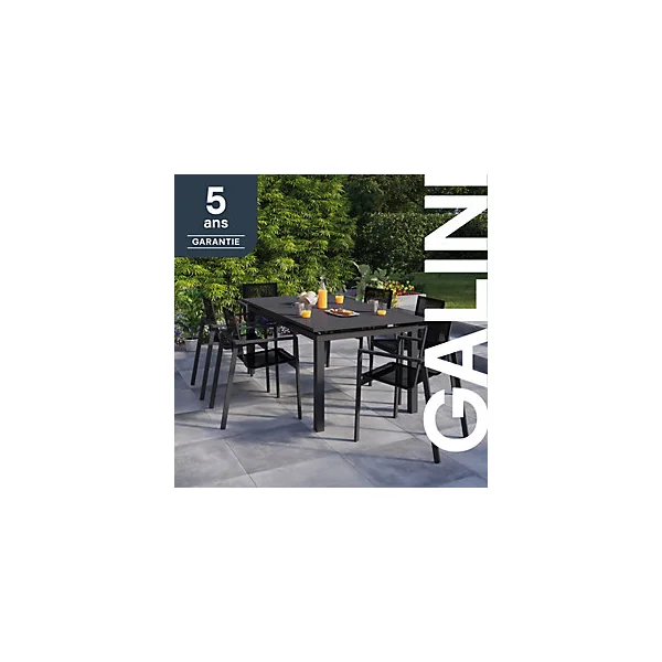 Table de jardin extensible Galini aluminium coloris gris anthracite L.180/242 x l.100 x H.76 cm GoodHome
