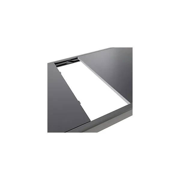Table de jardin extensible Moorea en aluminium coloris gris acier L.140/200 x l.90 x H.75 cm