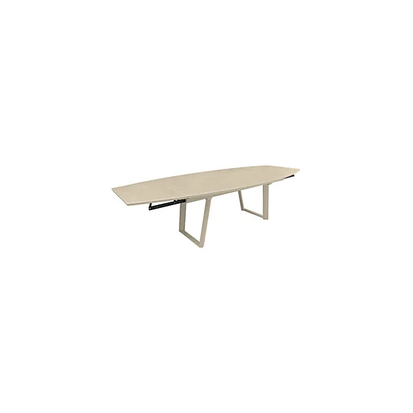 Table de jardin extensible ovale en céramique crème L 180/230/280 x l.110 cm ProLoisirs Manta