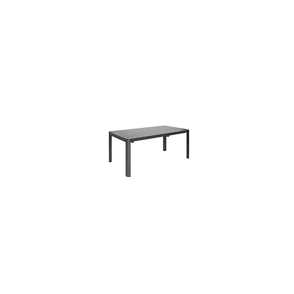 Table de jardin extensible Palma aluminium noir L.180/240/300 x l.100 x h.76 cm Jardiline