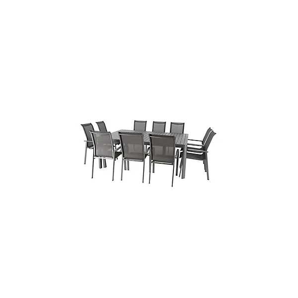 Table de jardin extensible Paradize en aluminium coloris graphite L.142/202 x l.142 x H.76 cm