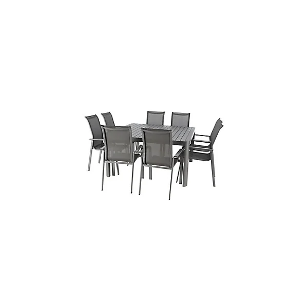 Table de jardin extensible Paradize en aluminium coloris graphite L.142/202 x l.142 x H.76 cm