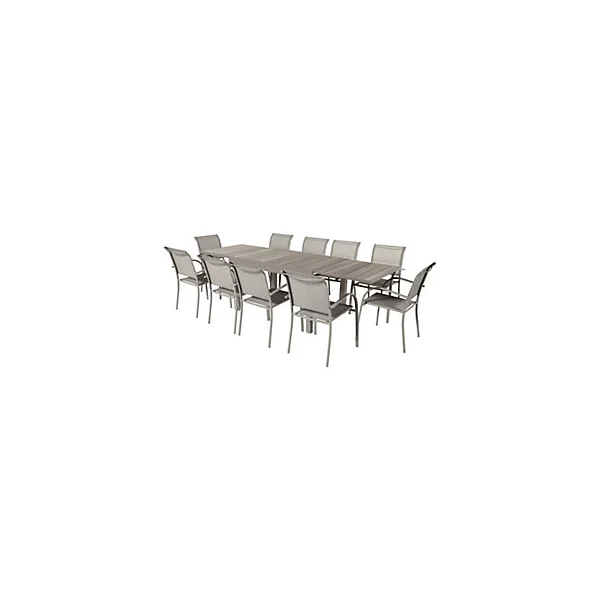 Table de jardin extensible Piazza aluminium 10 places