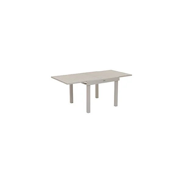 Table de jardin extensible Piazza aluminium blanc argile L.90/180 x l.90 x H.75 cm