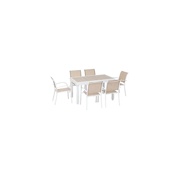 Table de jardin extensible Piazza aluminium blanc L.135/270 x l.90 x H.75,5 cm