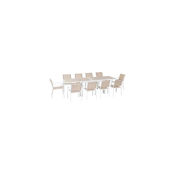 Table de jardin extensible Piazza aluminium blanc L.135/270 x l.90 x H.75,5 cm