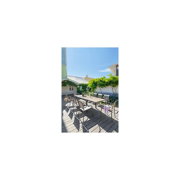 Table de jardin extensible Piazza aluminium marron L.135/270 x l.90 x H.75 cm