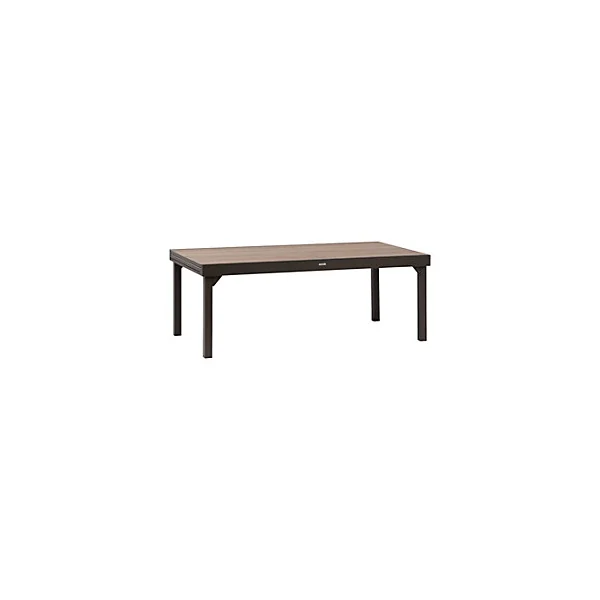 Table de jardin extensible Piazza aluminium marron L.200/320 x l.100 x H.75 cm