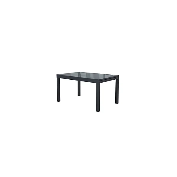 Table de jardin extensible rectangulaire aluminium et verre gris mat L 135/270 x l.90 cm Faro