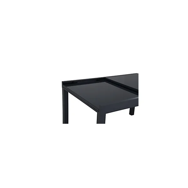 Table de jardin extensible rectangulaire aluminium et verre gris mat L 135/270 x l.90 cm Faro